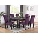 preview thumbnail 9 of 28, Roundhill Furniture Leviton Antique Black Finished Wood 7-piece Dining Set Purple