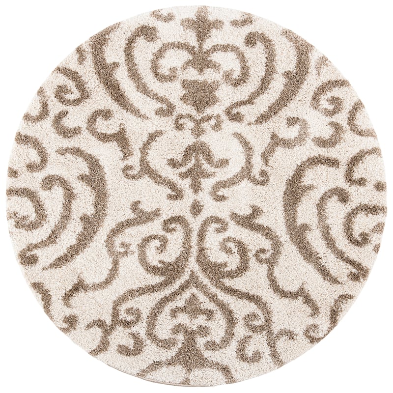 SAFAVIEH Florida Shag Frachia Ornate Damask 1.2-inch Thick Rug