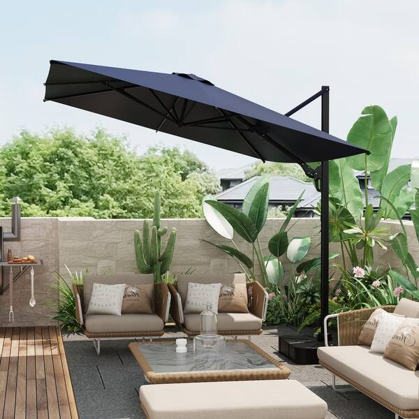 adjustable tilt patio umbrella 156'' Large Outdoor Cantilever Patio Umbrella with Base undefined Adjustable  Tilt & 360° Rotation(Cross Stand Only) - Bed Bath & Beyond