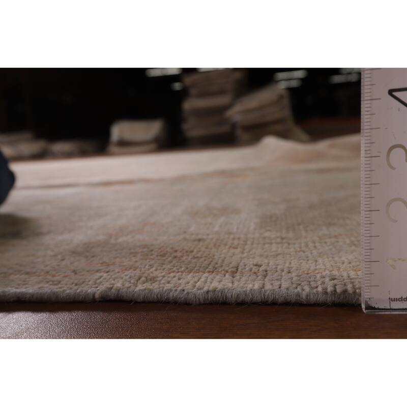 Vegetable Dye Oushak Area Rug Handmade Oriental Wool Carpet - 8'7" x 11'7"