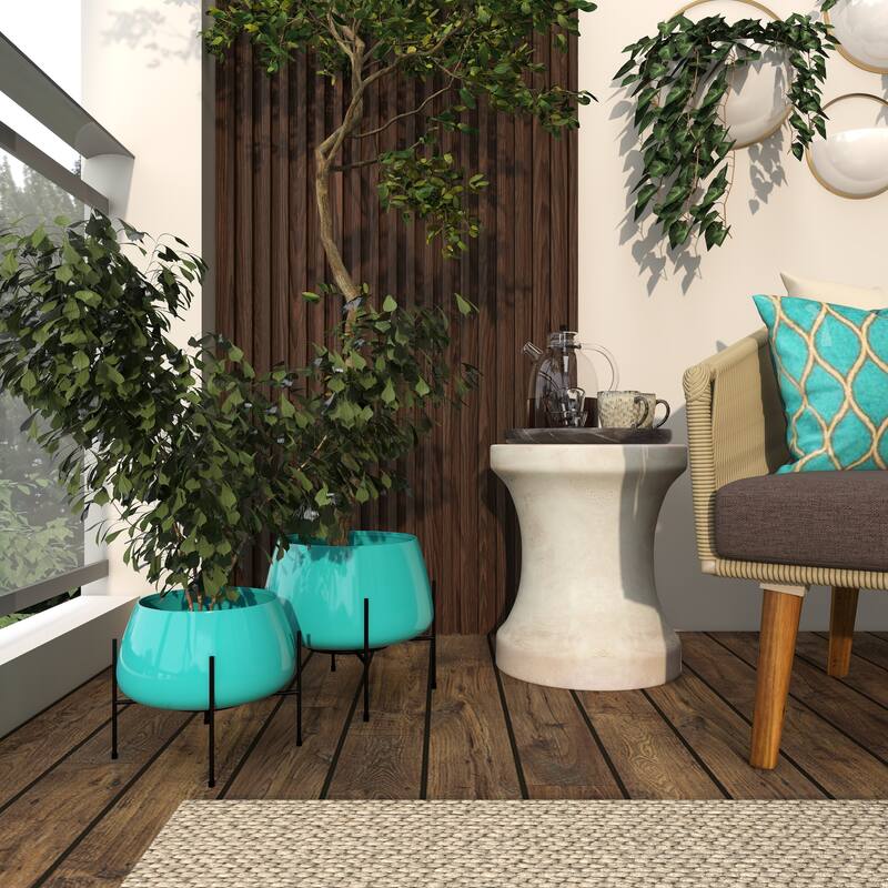 Iron Contemporary Planter (Set of 2) - 8' x 10'