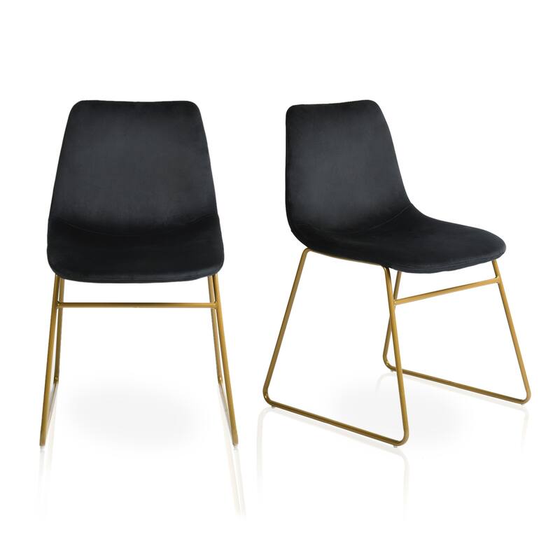 Homylin Batassel Velvet Dining Chairs, Upholstered Reception Chairs, with Metal Legs for Home Kitchen, Living Room(set of 2)