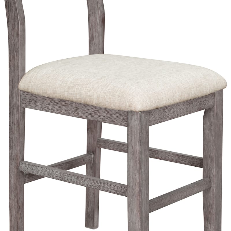 Roomfitters Farmhouse Counter Height 5-Piece Dining Table Set with Rectangular Table and 4 Chairs for Small Spaces