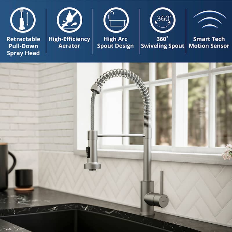 Karran Loxton Touchless Single-Handle Pull-Down Sprayer Kitchen Faucet