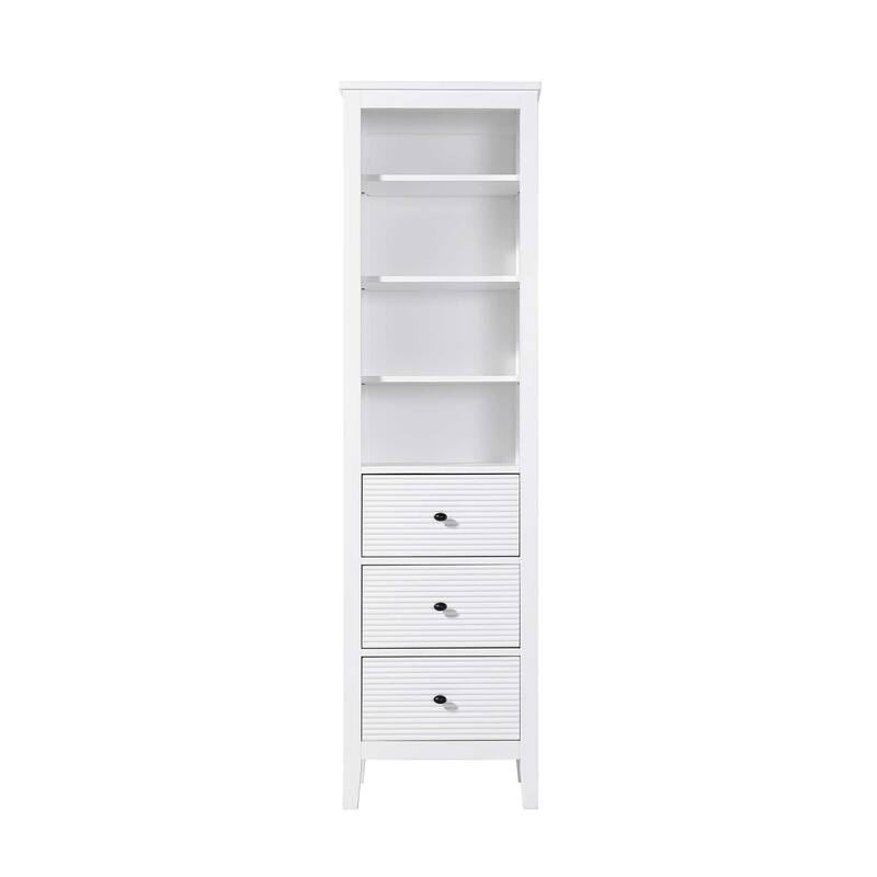 Kensington 16-28 Inch Open Shelving Bath Storage Cabinet - White - 20"