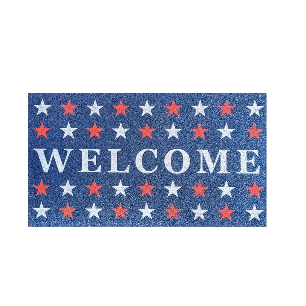28" x 16" PVC Trapper Mat, Welcome with Stars