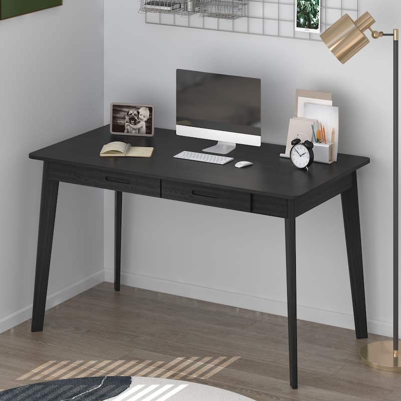 47.2"W Wood Desk Writing Desk Computer Desk - Dark Walnut