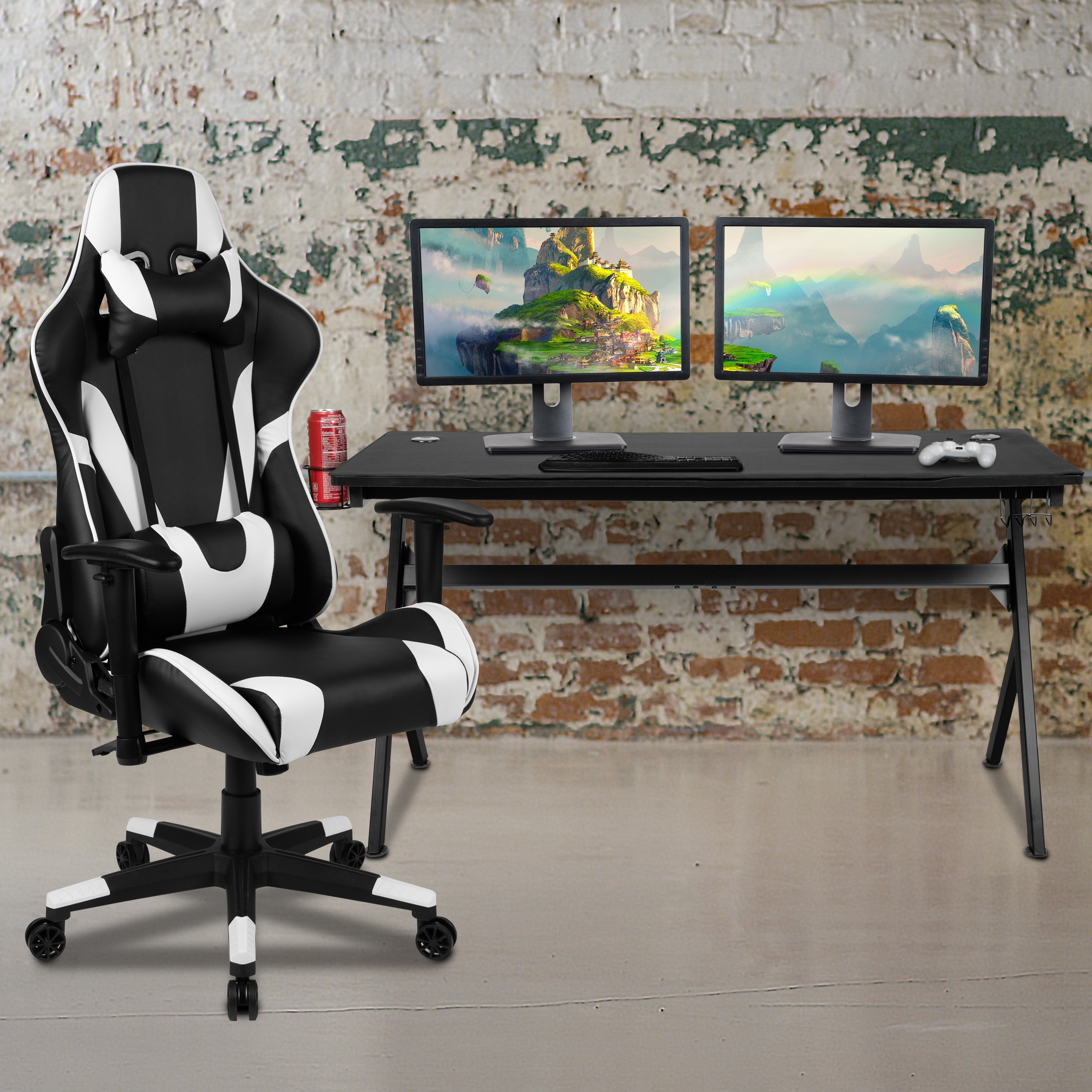 Gaming Desk Bundle - Cup/Headset Holder/Mouse Pad Top