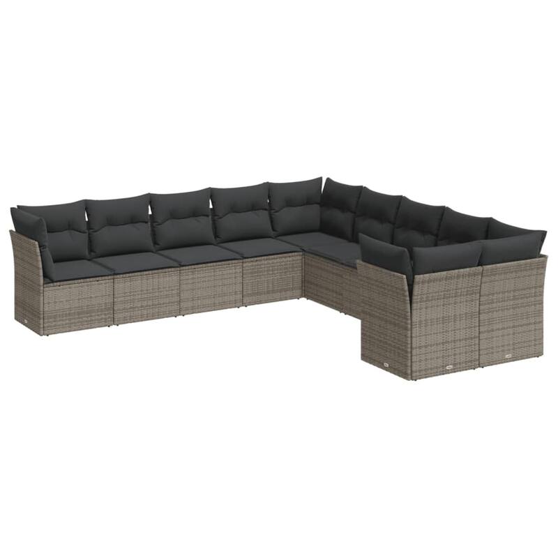 vidaXL Garden Sofa Set Grey PE rattan Standard Modular Garden Sofa Set - 24.4 x 24.4 x 27.2