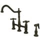 preview thumbnail 36 of 39, Heritage Bridge Kitchen Faucet with Brass Sprayer