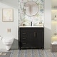 preview thumbnail 37 of 45, 24"/30"/36" Retro Bathroom Vanity W/ Drop in Sink Combo Cabinet Set Black - 36"