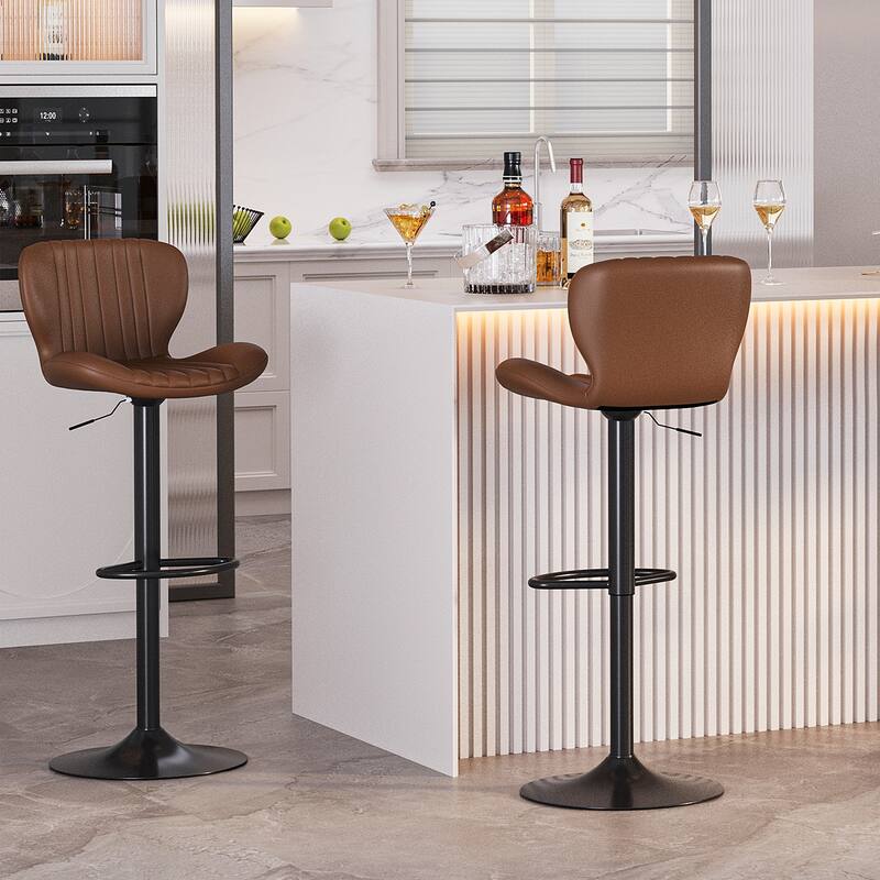 Futzca Swivel Bar Stools Set, 360 Degree Rotating Bar Stool with Adjustable Height, Set of 2