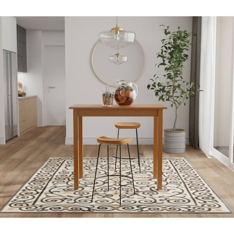 Rectangular Rubberwood Pub Bar Table - 42" - Walnut Brown