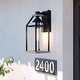 preview thumbnail 1 of 7, VAXCEL Napier 1-Light Forged Black and Rustic Elm Dusk to Dawn Sensor Outdoor Wall Sconce, Steel, Clear Seeded Glass Shade Forged Black and Rustic Elm - 6.25-in W x 15-in H x 7.5-in D