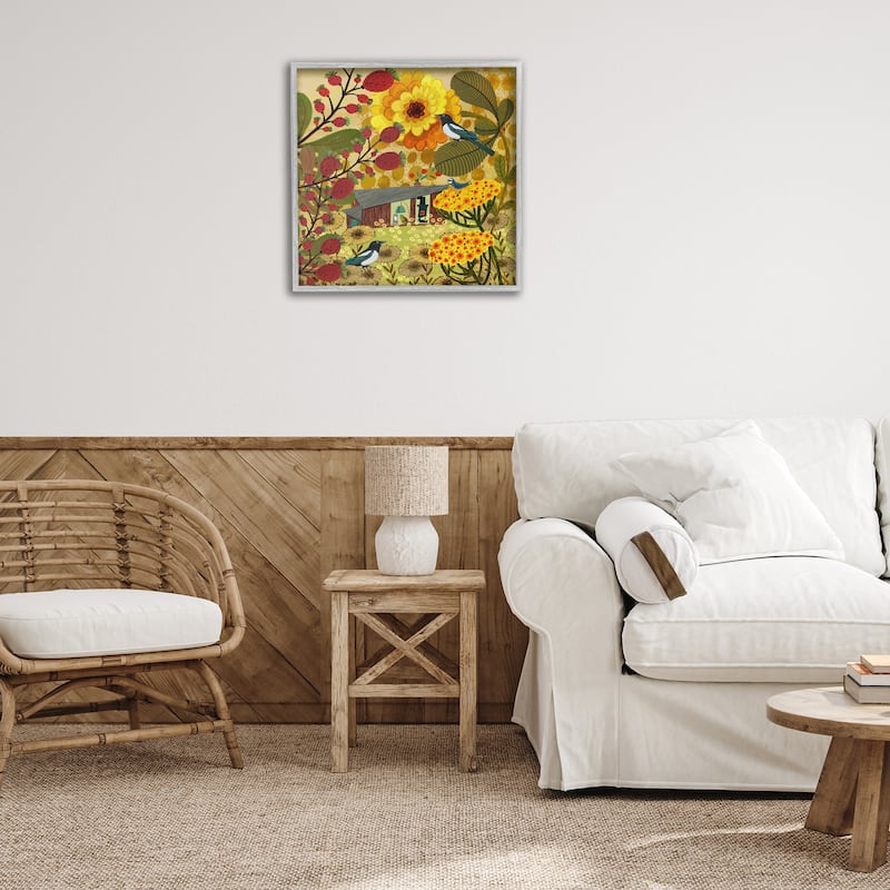Stupell Warm Autumnal Cottage Framed Giclee Art Design By Kay Widdowson