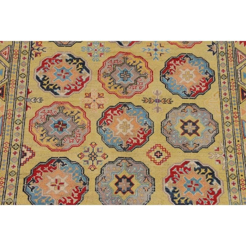 Geometric Kazak Oriental Area Rug Bedroom Handmade Wool Carpet - 5'9" x 8'0"