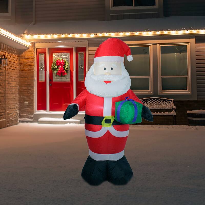 48" Red White Inflatable Santa Claus LED Christmas Outdoor Decor