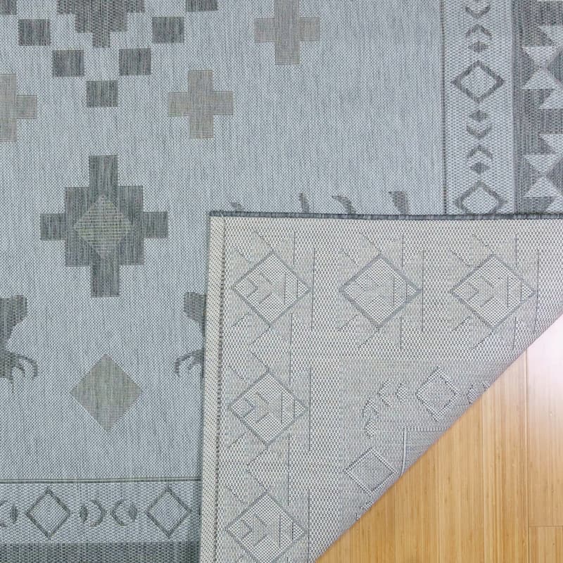 Gertmenian Paseo Yoder Grey Rustic Tribal Moose Indoor/ Outdoor Area Rug