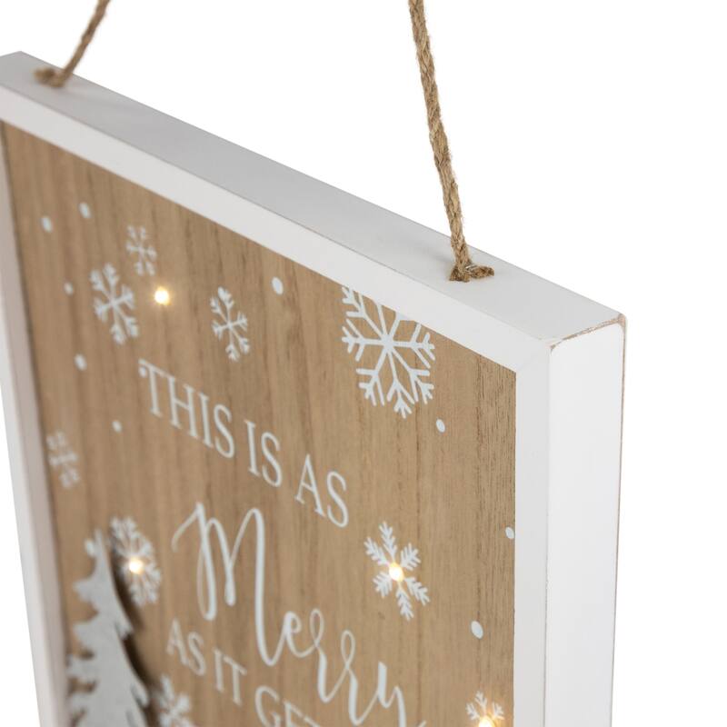 Lighted "This Is As Merry As It Gets" Christmas Wall Sign - 13.75"