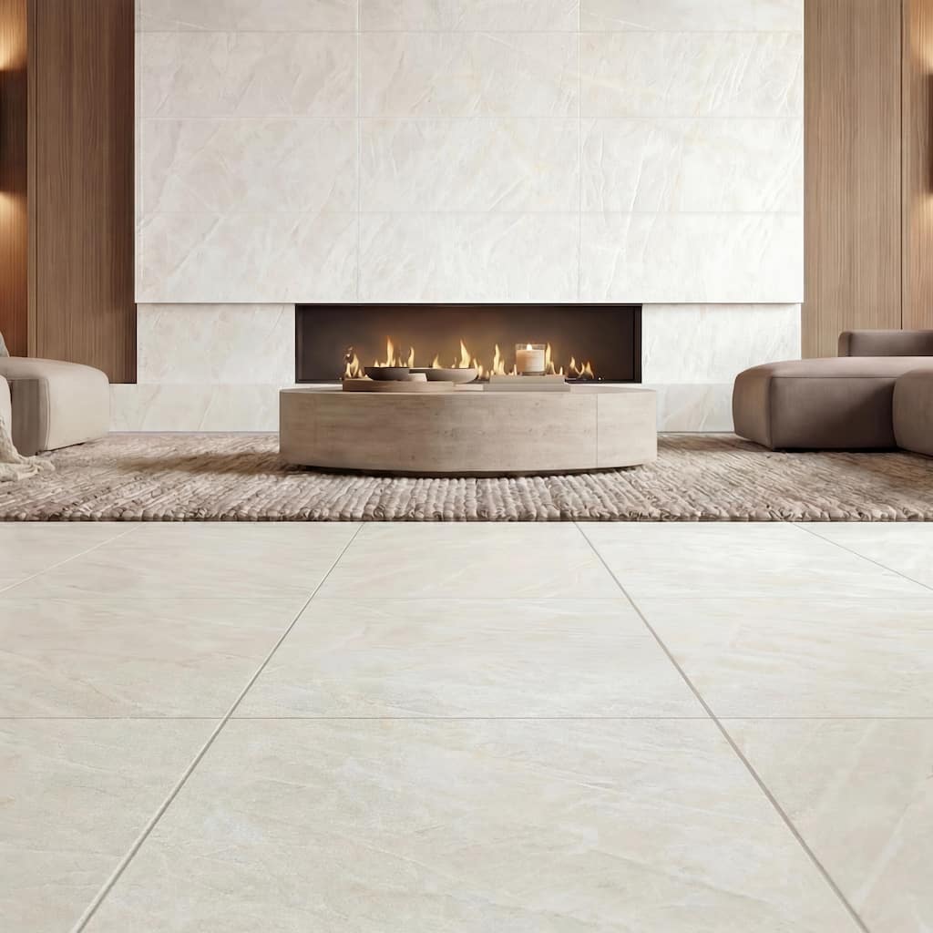 Merola Tile Taj Mahal Matte Cream 23-1/2" x 47-1/4" Porcelain Floor and Wall Tile