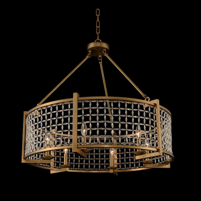 Allegri 032152-FR001 Verona 32" Wide Candle Style Drum Chandelier with - Brushed Pearlized Brass