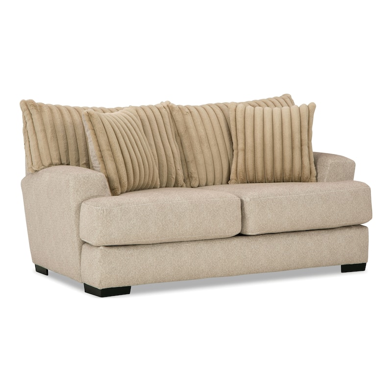 Furniture of America Peak Chenille 2-Piece USA Made Loveseat and Sofa Set with Accent Pillows
