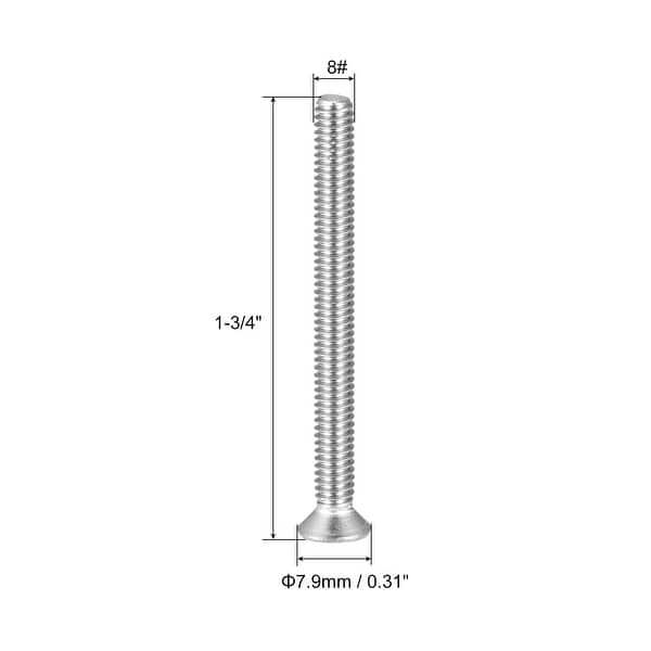 Vis à Tête Plate Cruciforme 8#-32x1 - Acier Inoxydable 304 - Lot De 25 Pièces Uxcell
