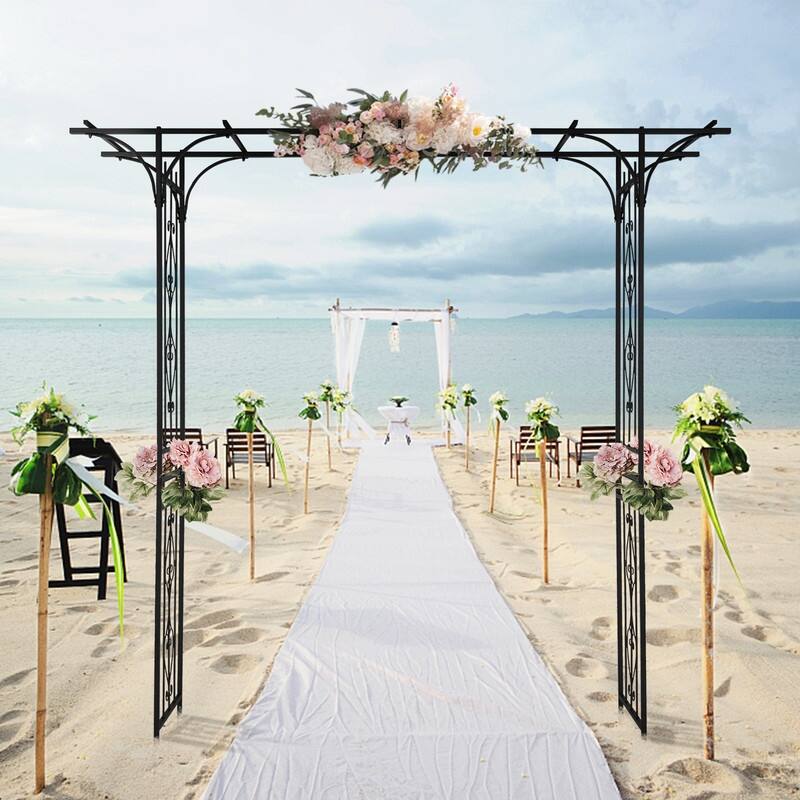 58.3" W x 85" H Iron Garden Arbor