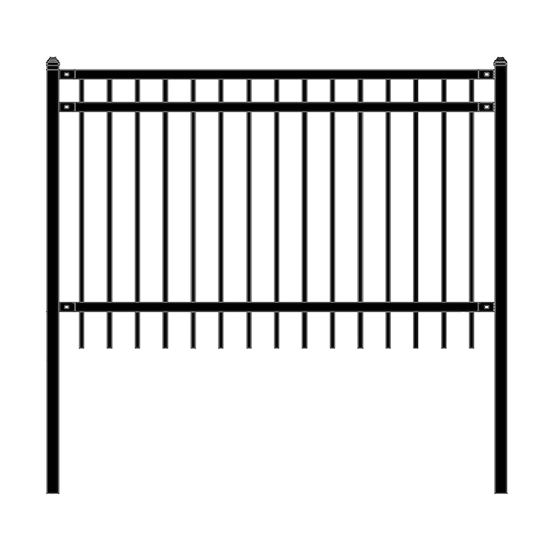 ALEKO Nice Style Self Unassembled Garden Yard Steel Fence 6'x4' Black