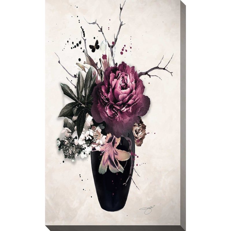 "Purple Flowers in Vase" by Jodi Print on Canvas