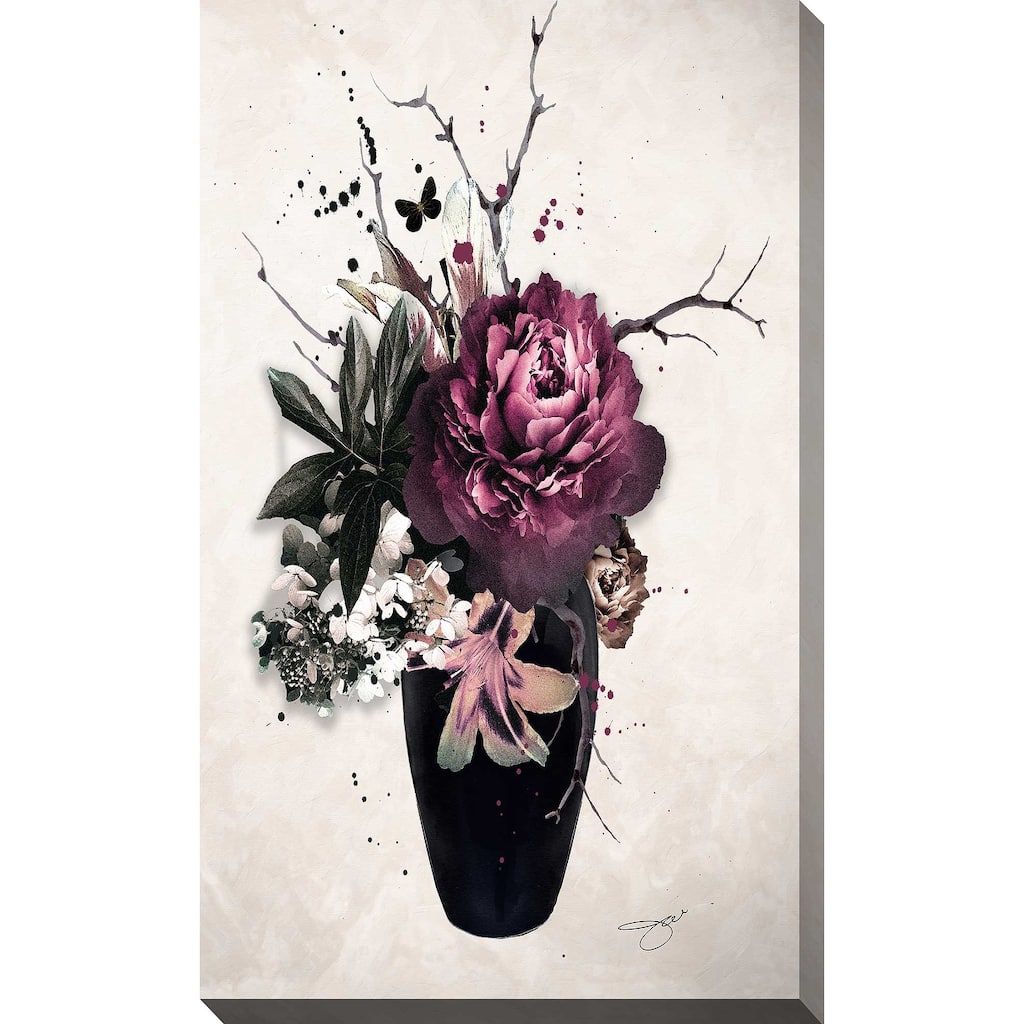 "Purple Flowers in Vase" by Jodi Print on Canvas