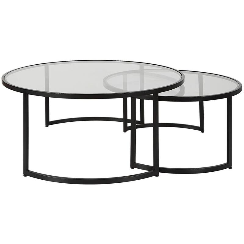 Uttermost 25190 Rhea 42" Diameter Iron and Tempered Glass Nesting
