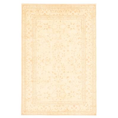 ECARPETGALLERY Hand-knotted Peshawar Oushak Ivory Wool Rug - 6'6 x 9'8