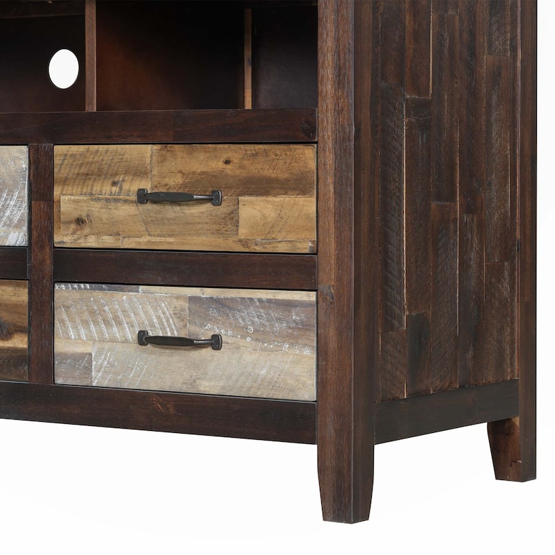 Retro Distressed Wooden TV Stand for TVs up to 65 Inches