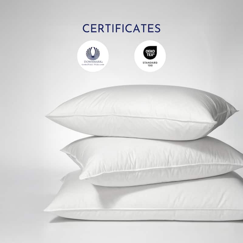 Highland Feather 600 Loft White Goose Down Pillow 289 TC Cotton Casing