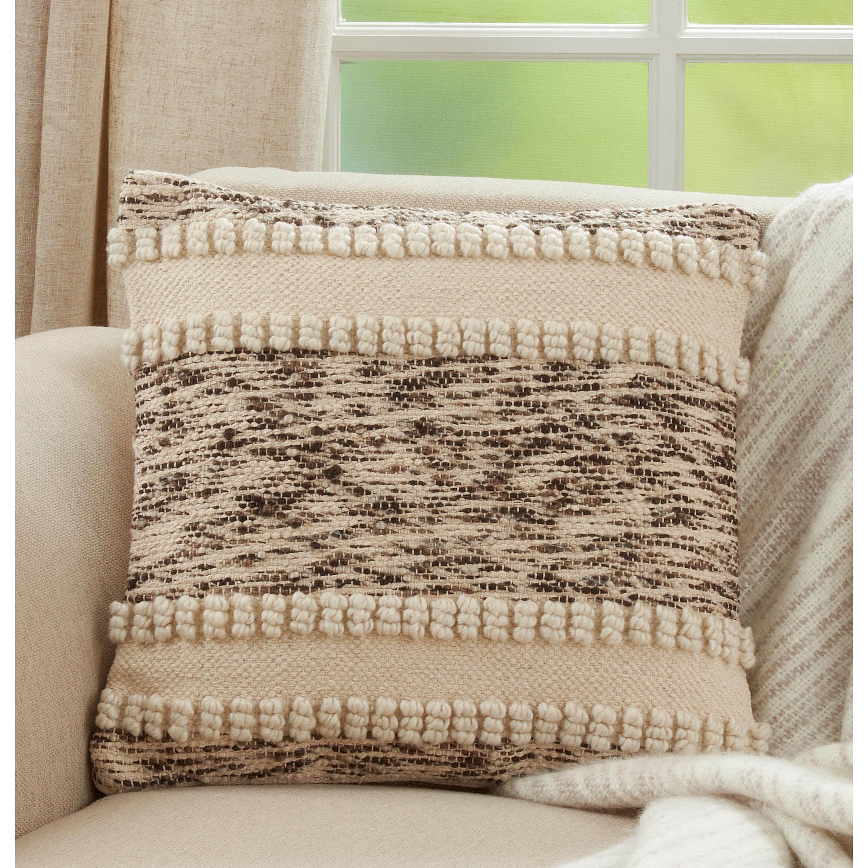 Throw Pillow With Woven Textured Design
