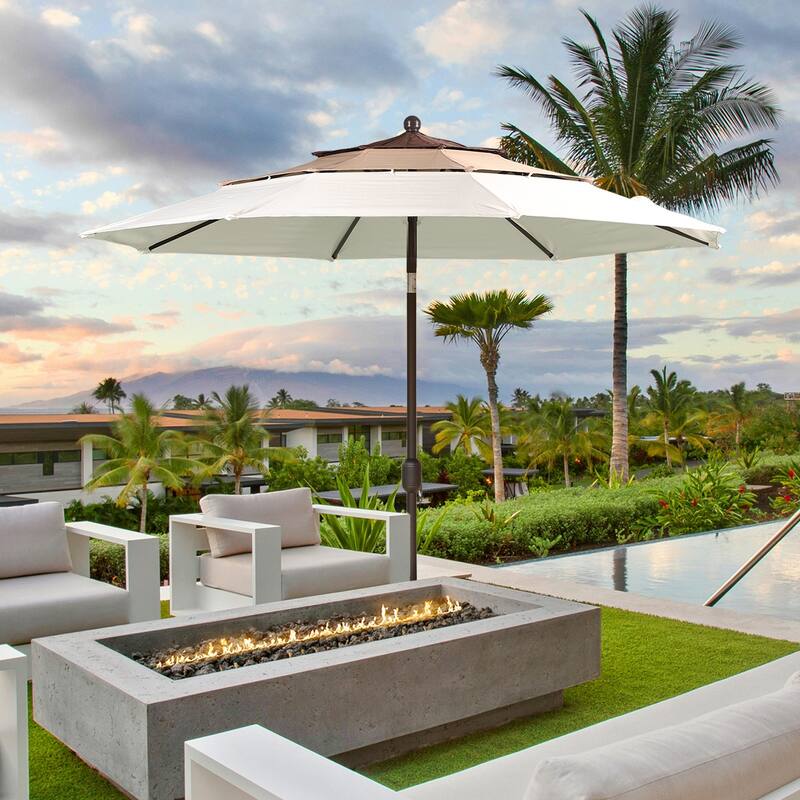 Aoodor Patio Umbrella 10 ft. for Dining Table Outdoor Market Yard Use 3 Tier Ventilation (Umbrella only)