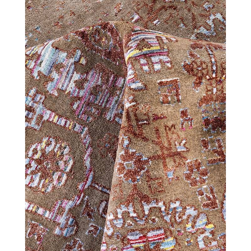 Ikat One-of-a-Kind Handmade Area Rug, Beige - 8' 0" x 10' 0"