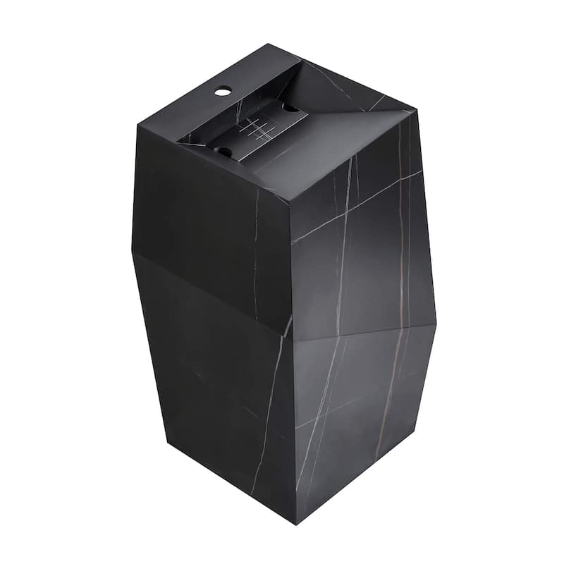 Fine Fixtures Canyon Collection, Elegant Square Shaped Pedestal Sink, - N/A