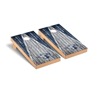 Wisconsin Stout Blue Devils Weathered Cornhole Board Set