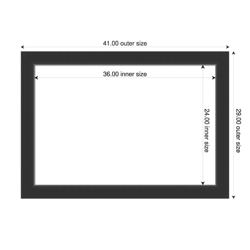 Amanti Art Corvino Black Framed Dry Erase Magnetic Board - 41 x 29 in - Corvino Black