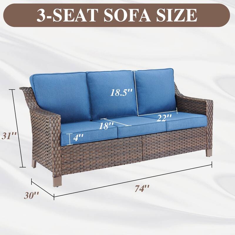 Outdoor Sofa Chair Table & Swive Chail with Ottoman