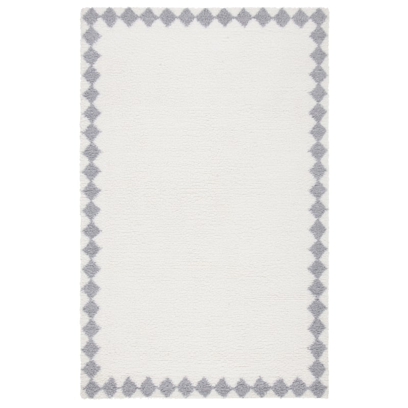 SAFAVIEH Handmade Vermont Tiffani New Zealand Wool Rug - 6' Square - Ivory/Grey