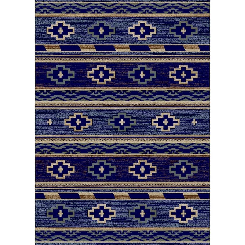 Hearthside Star Valley Navy Lodge Area Rug - 7'10"x9'10"