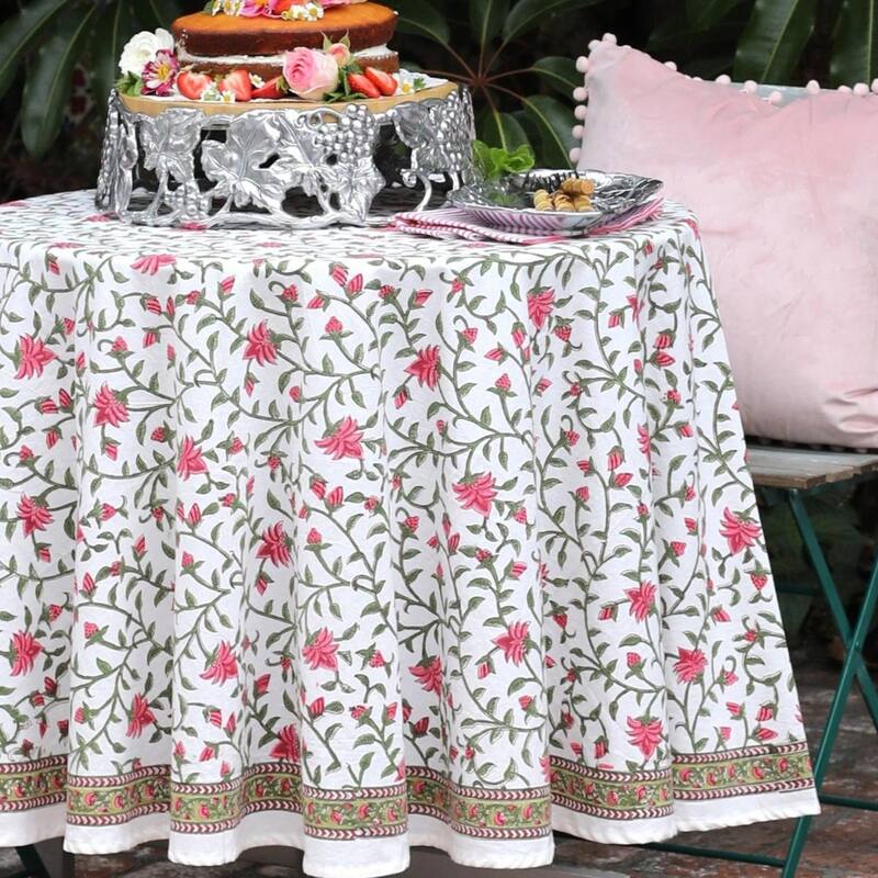 Pink Ivy Round Tablecloth - 70"Round