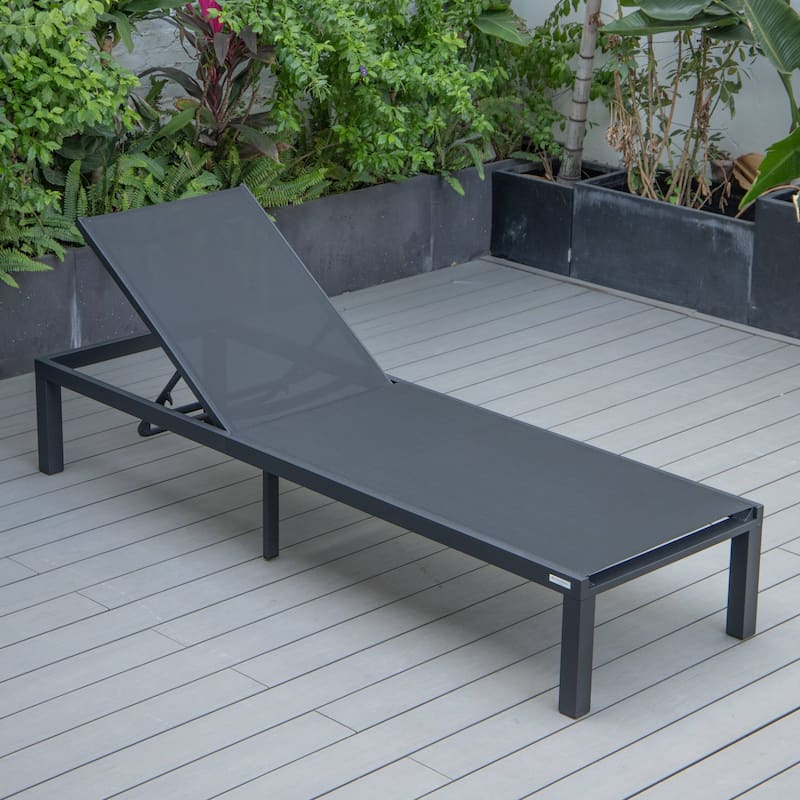 Marlin Outdoor Chaise Lounge Chair - Stackable Adjustable Recliner Sun Lounger for Pool, Beach, Patio, or Backyard