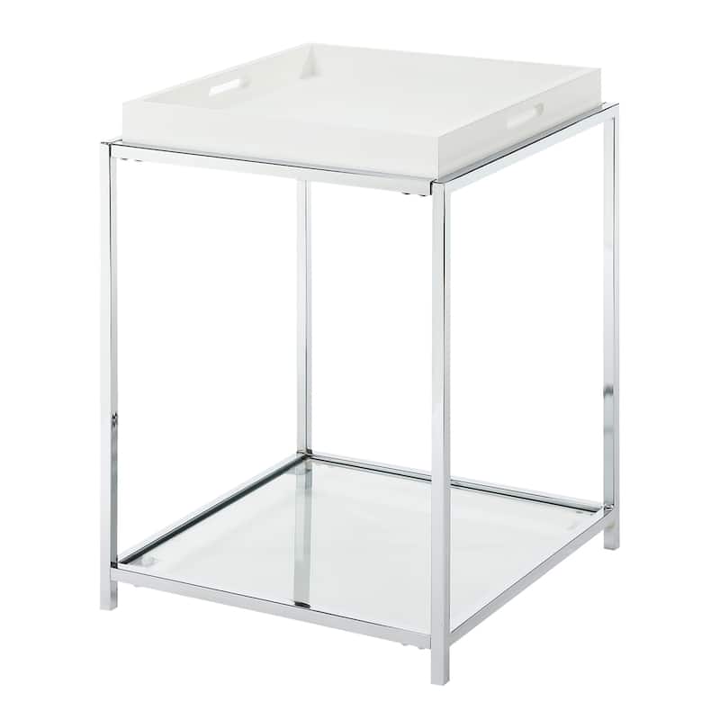 Convenience Concepts Palm Beach End Table with Shelf and Removable Trays