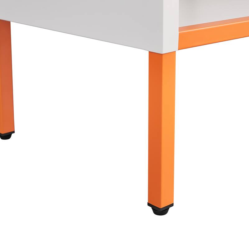 Grid Double Door Shoe Cabinet, Three Adjustable Compartments , Suspended Hollow Shoe Changing Compartment