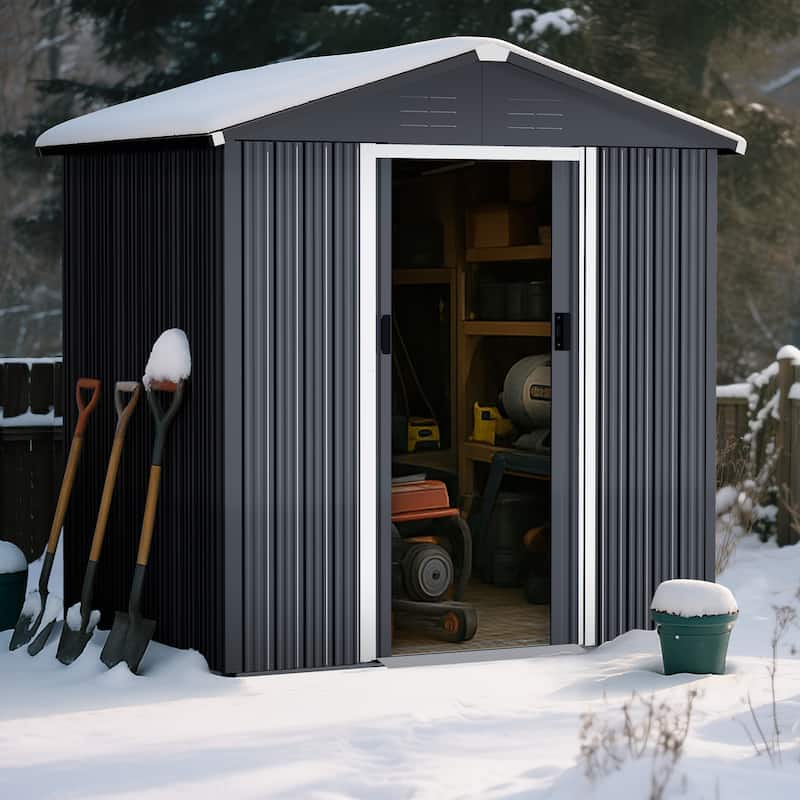 Metal Outdoor Garden Shed Storage Tool Shed with Sliding Doors