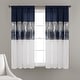 preview thumbnail 36 of 105, Silver Orchid Page Two-tone Faux Silk Single Curtain Panel 63"L x 42"W - Navy/White